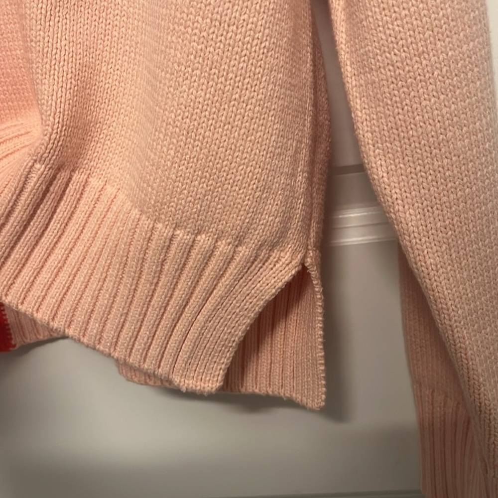 Kerri Rosenthal XOKR Heart V-neck Pullover Sweater pink‎ red size  Medium NEW - Picture 6 of 10